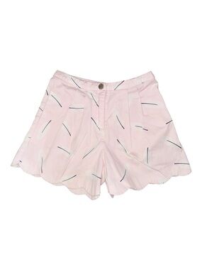 Jacadi Paris Girl’s Pink Minimalist Pleated Scallop Hem High Rise Shorts Size 8